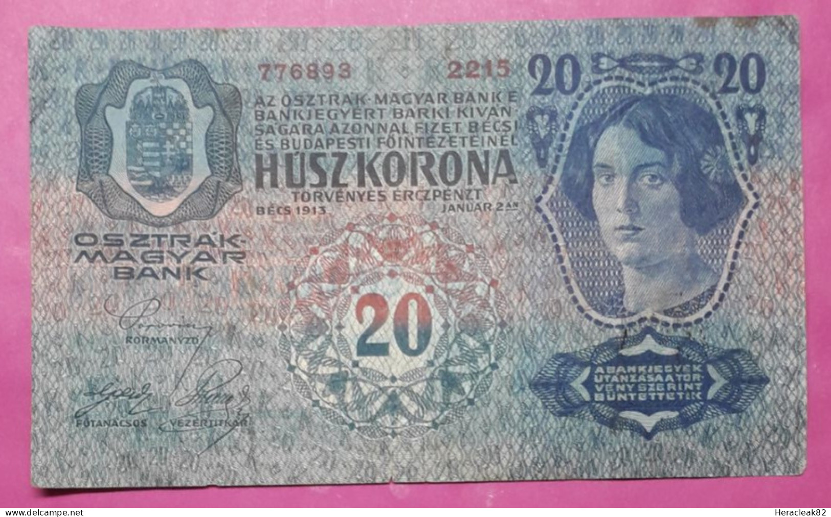 Fiume 20 Kronen ND 1918, D'anunzio, Yugoslavia Italia, Hungary, Austria - Austrian Occupation Of Venezia