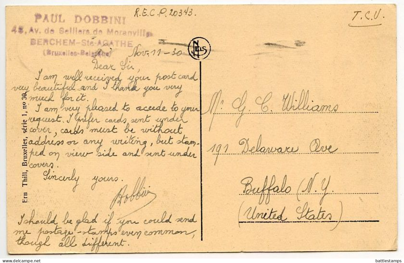 Belgium 1930 Postcard Bruxelles / Brussel, Panorama Et Eglise Saint-Gudule; Scott 219 - 1fr. Leopold II - Panoramische Zichten, Meerdere Zichten