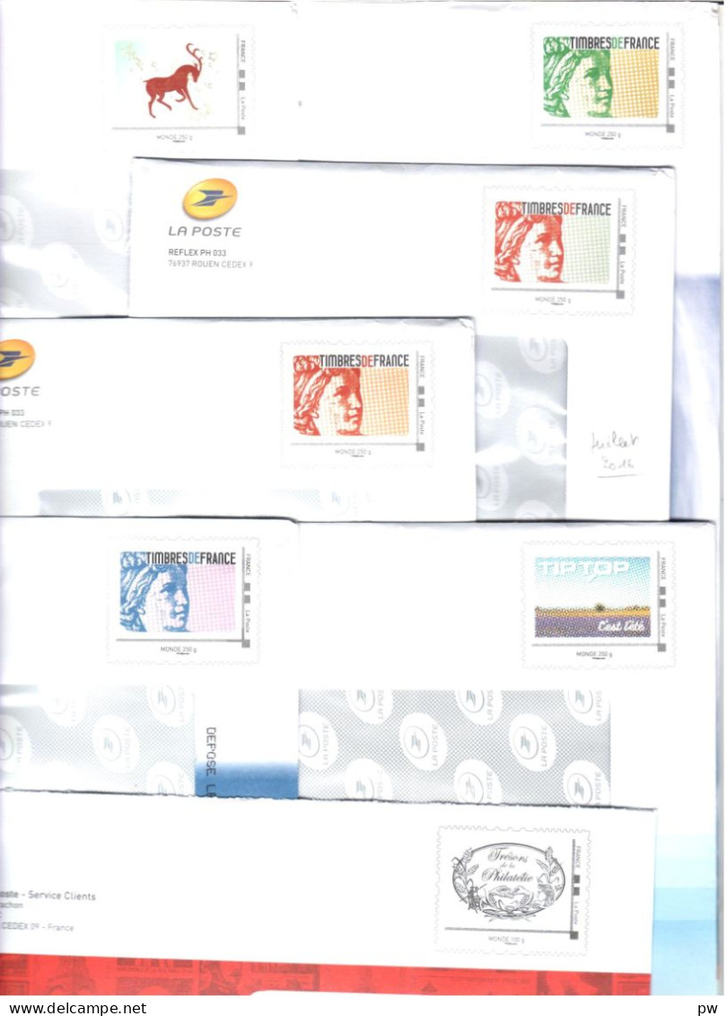 FRANCE TIMBRES  PERSONNALISES 2016  ENTIERS De PHILAPOSTE 7 Enveloppes - Lettres & Documents