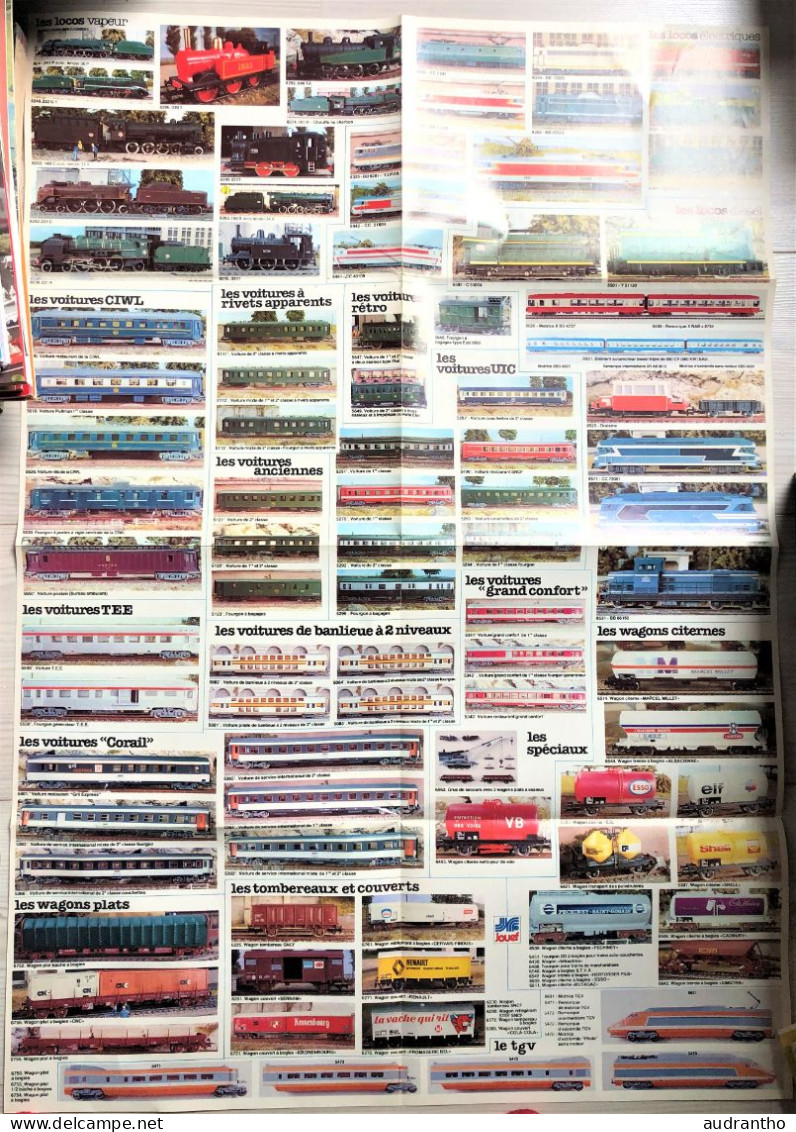 Grand Poster LES RAILS -éléments De Voies- Locomotives- Voitures- Wagons- Tombereaux - Français