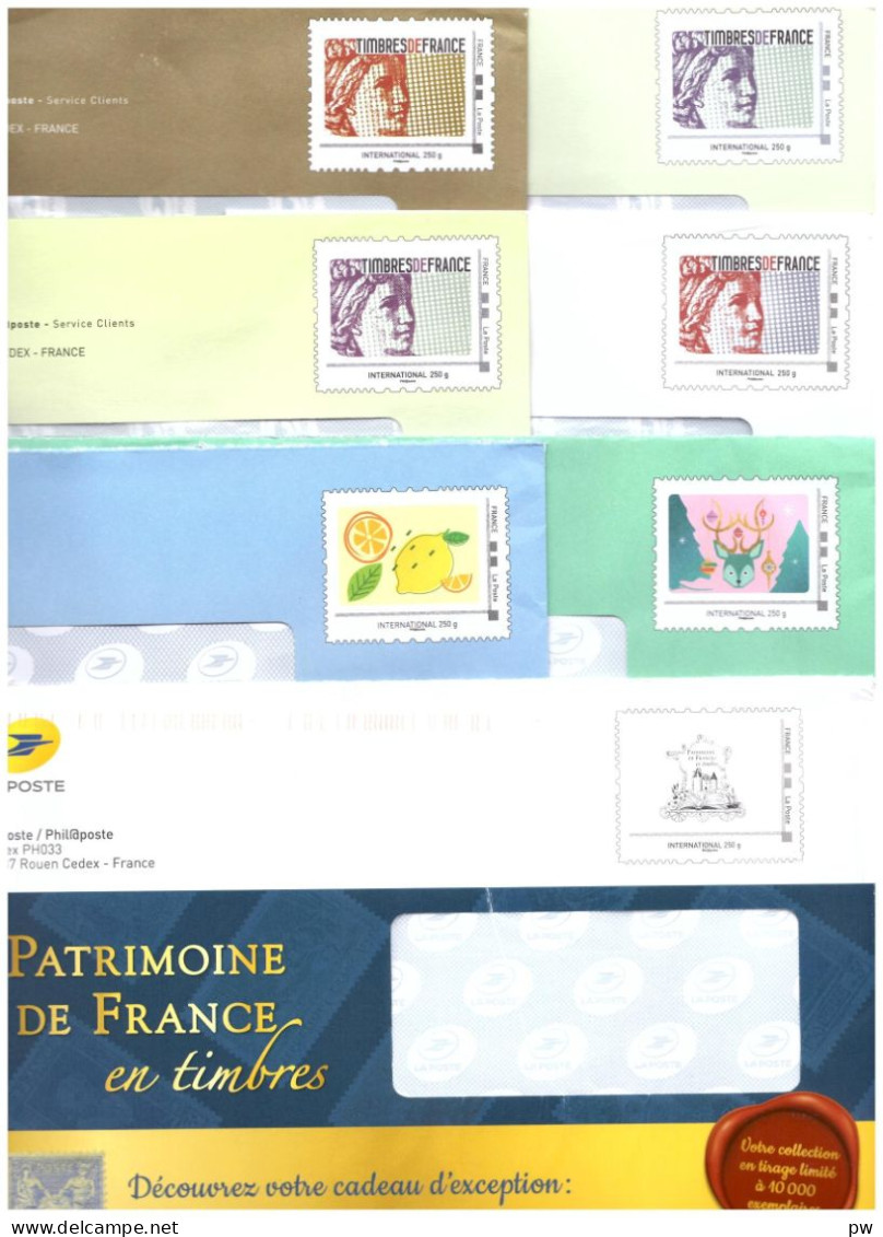 FRANCE TIMBRES  PERSONNALISES 2020  ENTIERS De PHILAPOSTE 7 Enveloppes - Briefe U. Dokumente