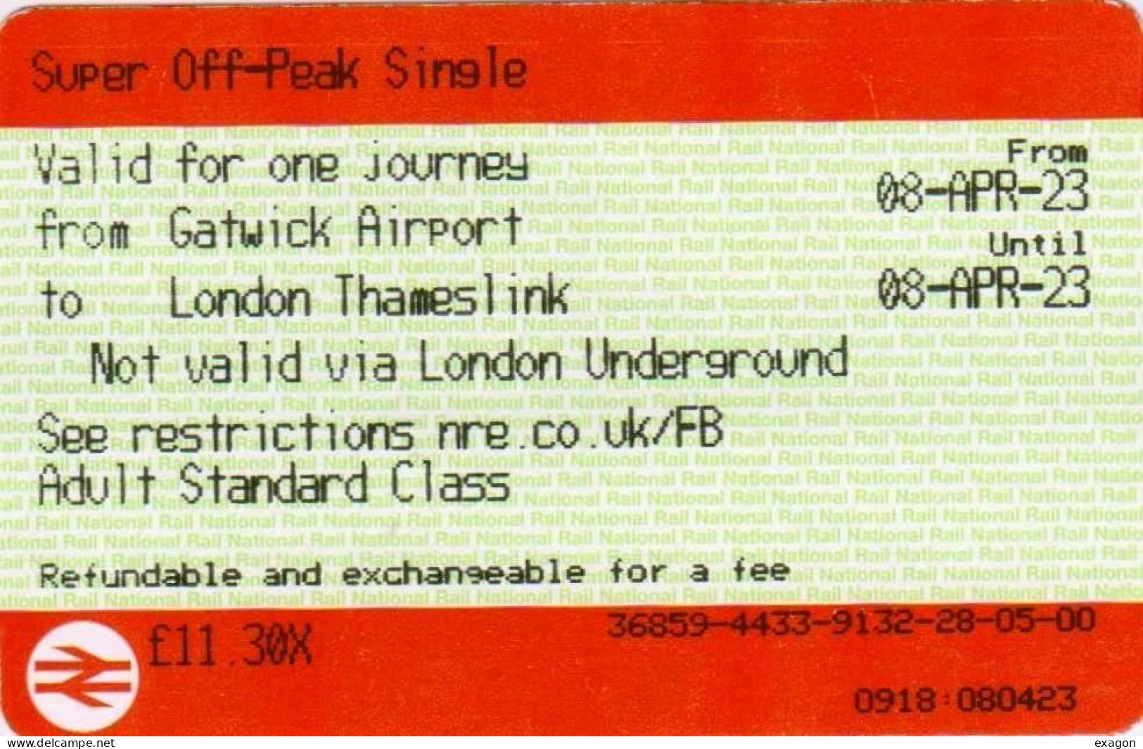 Biglietto  -    BUS URBANO - Città  Di LONDRA -  Anno  2023  -  Stock 103. - Europa