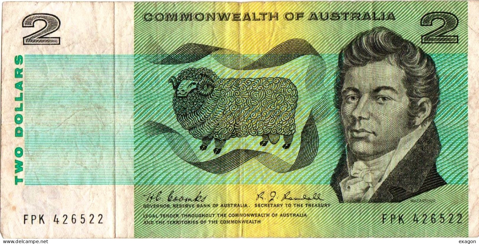 Banconota  Da 2  DOLLARS  TWO   Australia  - Anno 1985 -   Stock 104 - 1974-94 Australia Reserve Bank (paper Notes)