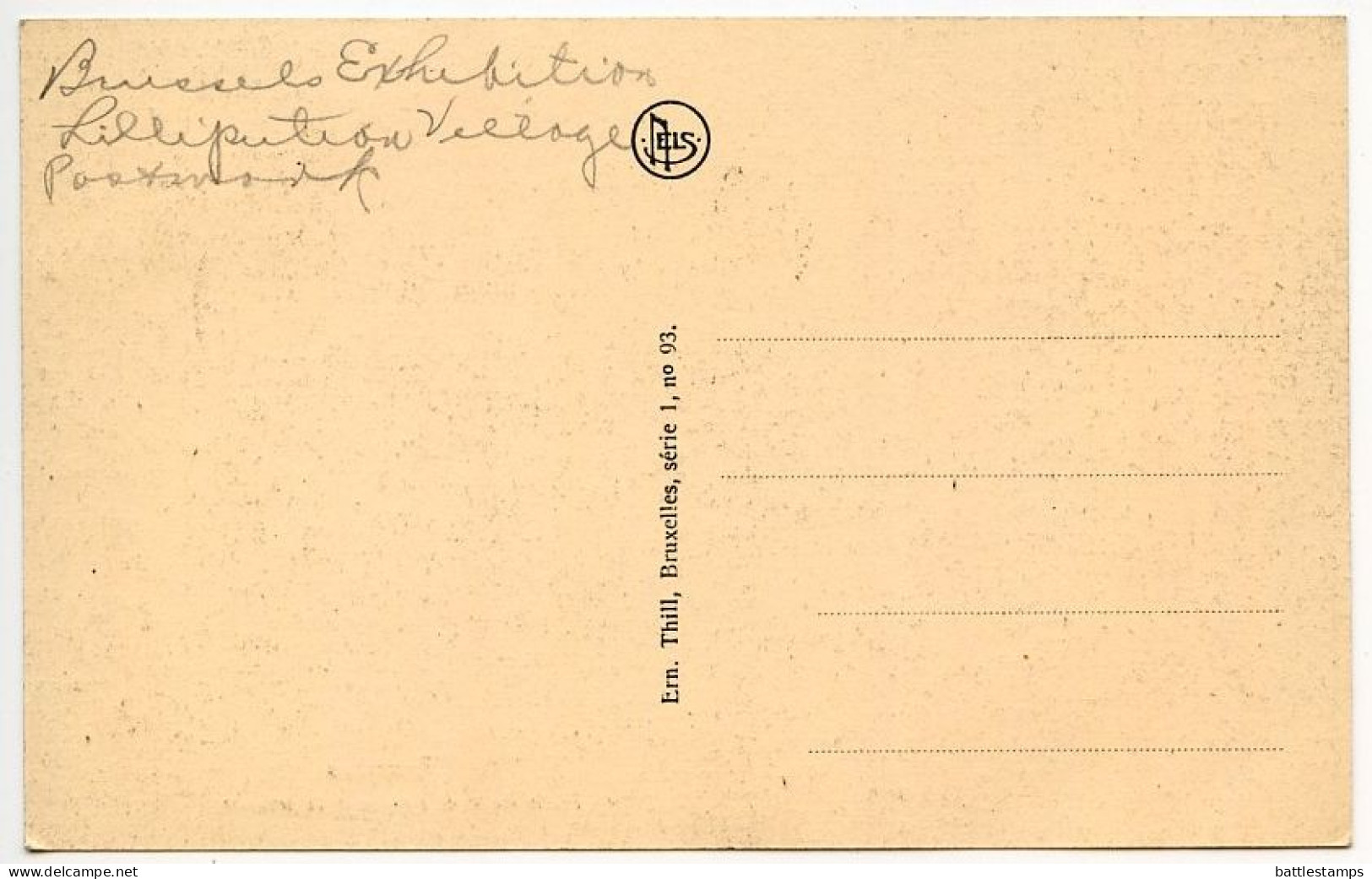 Belgium 1935 Postcard Bruxelles/Brussel, Royal Art Museum; Ville-Lilliput-Stad Exposition Postmark - Musées