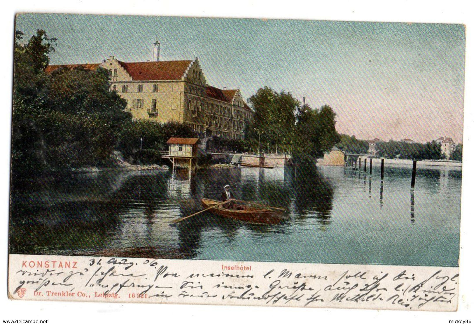 Allemagne --KONSTANZ --1907---Inselhôtel  ( Petite Animation ) .....carte Précurseur Colorisée...timbre....cachet - Konstanz