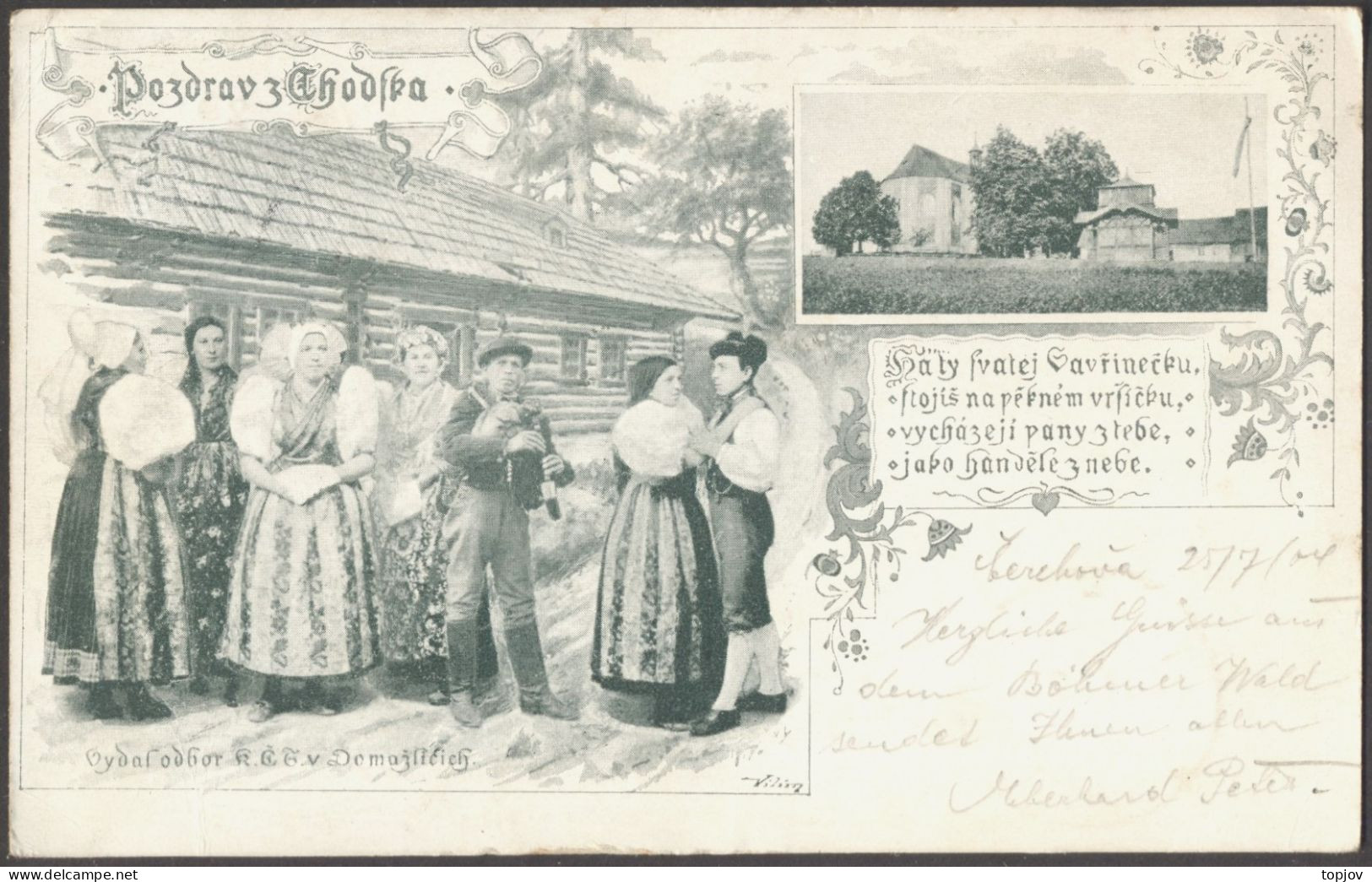 ČSR - AUSTRIA - POST AGENCY ČERCHOV Post ČEŠKE KUBICE - 1904 - RARE POSTCARD - ...-1918 Prephilately