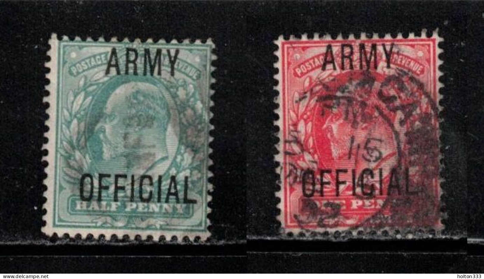 GREAT BRITAIN Scott # O59-60 Used - GEVII Army Official Overprint 1 - Service