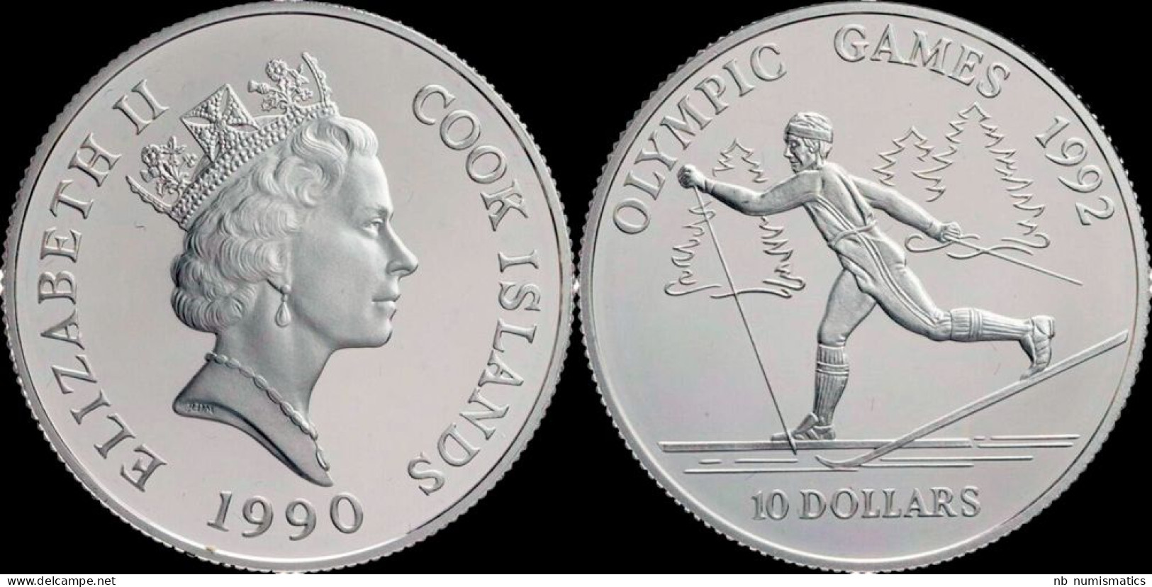 Cook Islands 10 Dollar 1990- Olympic Summergames In Barcelona 1992 Proof In Plastic Capsule - Cook Islands