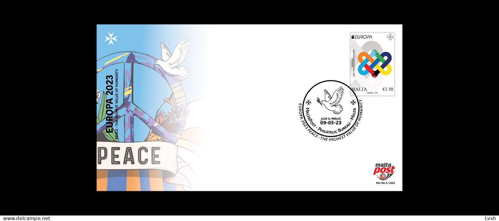 Malta.2023.Europa CEPT.Peace – The Highest Value Of Humanity.FDC . - 2023