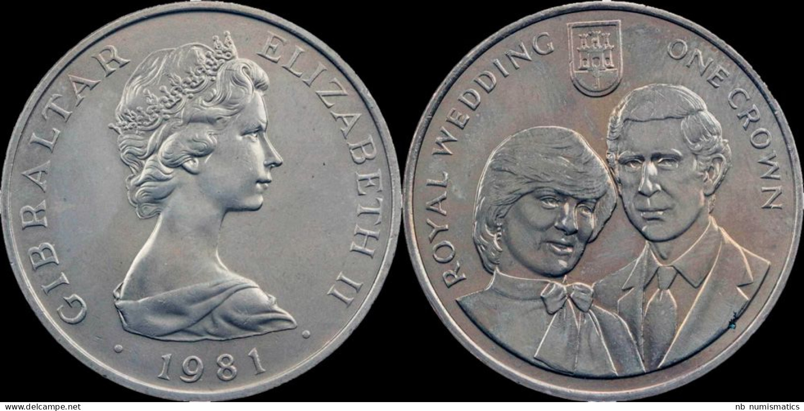 Gibraltar 1 Crown 1981- Prince Charles And Lady Diana UNC - Gibraltar