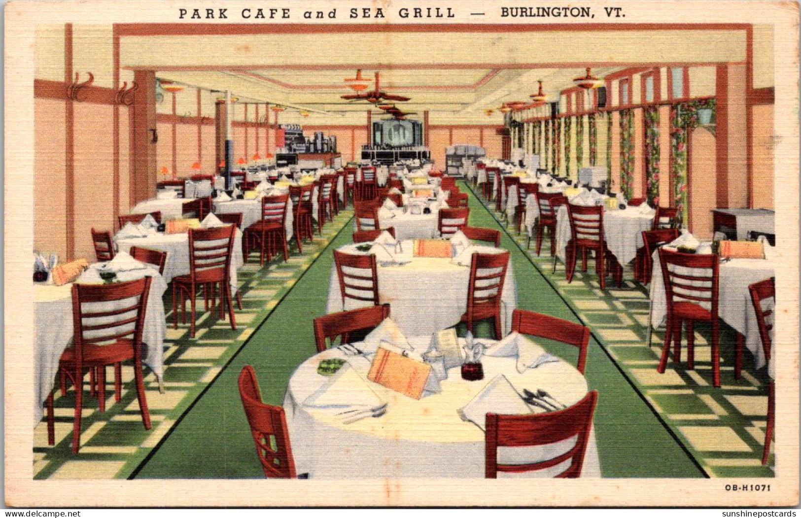 Vermont Burlington Park Cafe And Sea Grill Dining Room Curteich - Burlington