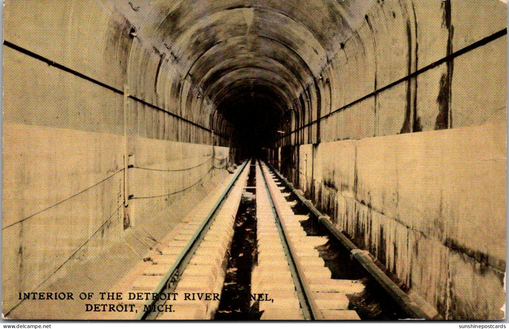 Michigan Detroit Interior Of The Detroit River Tunnel Curteich - Detroit
