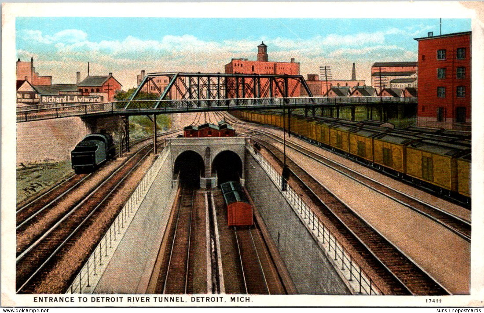 Michigan Detroit Entrance To Detroit River Tunnel Curteich - Detroit