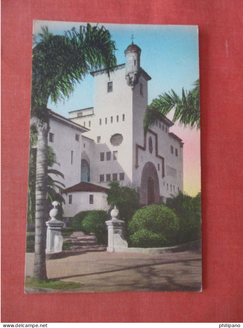 Hand Colored. County Court House    Santa Barbara California > Santa Barbara .  Ref 6044 - Santa Barbara