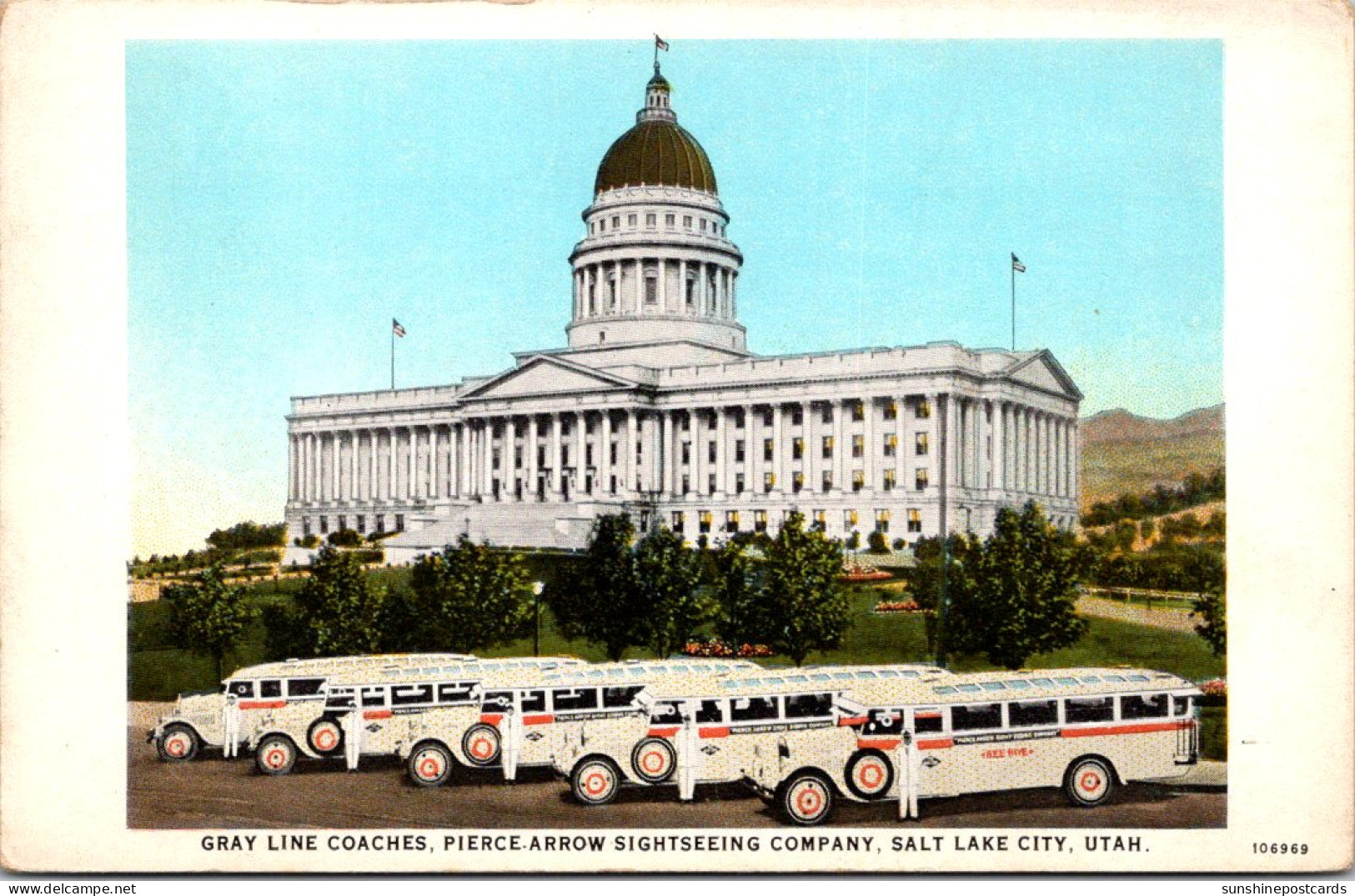 Utah Salt Lake City Gray Line Coaches Arrow Sightseeing Company Curteich - Salt Lake City