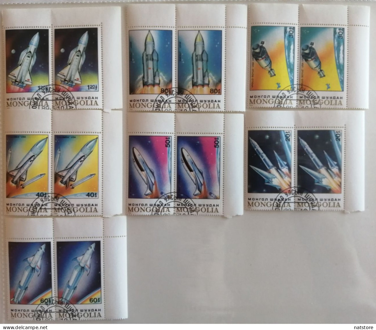 1989.. MONGOLIA..LOT OF 7 *2 STAMPS .. SPACE..( Complete Series) - Collections