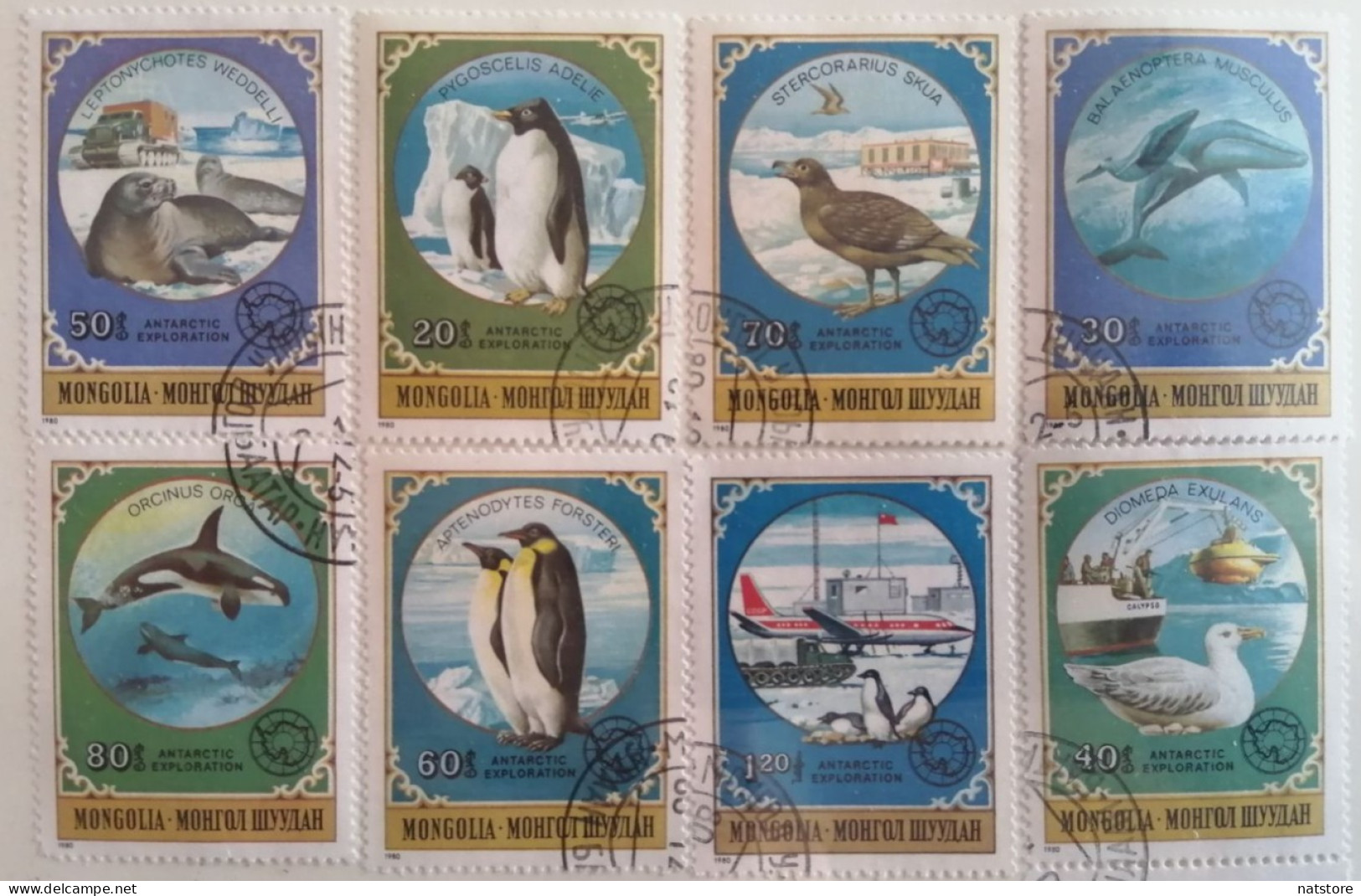 1980.. MONGOLIA..LOT OF 8 STAMPS....Antarctic Exploration..( Complete Series) - Onderzoeksprogramma's