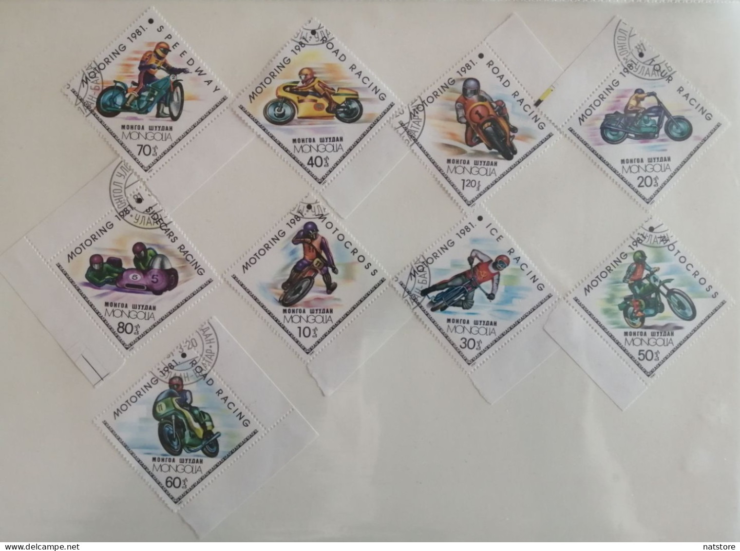 1981.. MONGOLIA..LOT OF 9 STAMPS..Motorcycle Sports....( Complete Series) - Moto