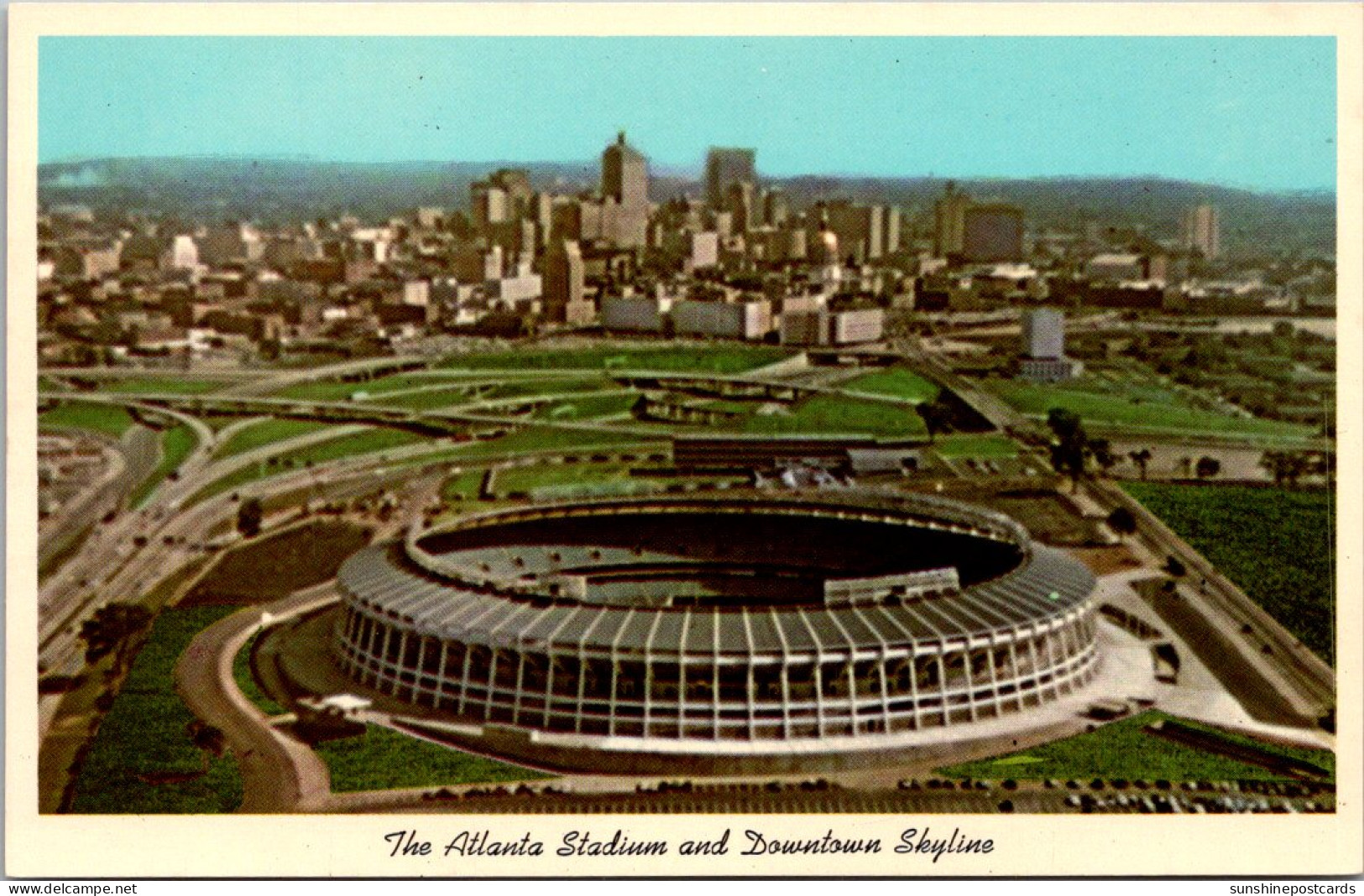 Georgia Atlanta The Atlanta Stadium And Downtown Skyline  - Atlanta