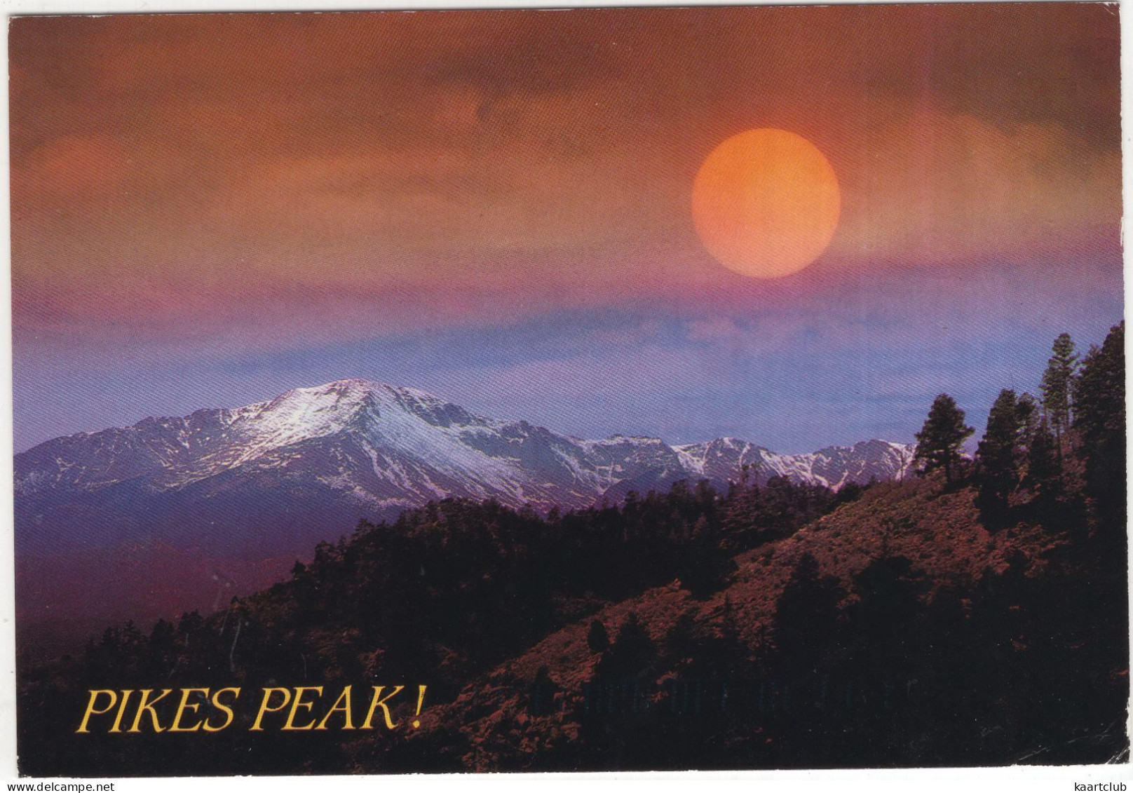 Moon Over Pikes Peak, Colorado - (USA) - Colorado Springs