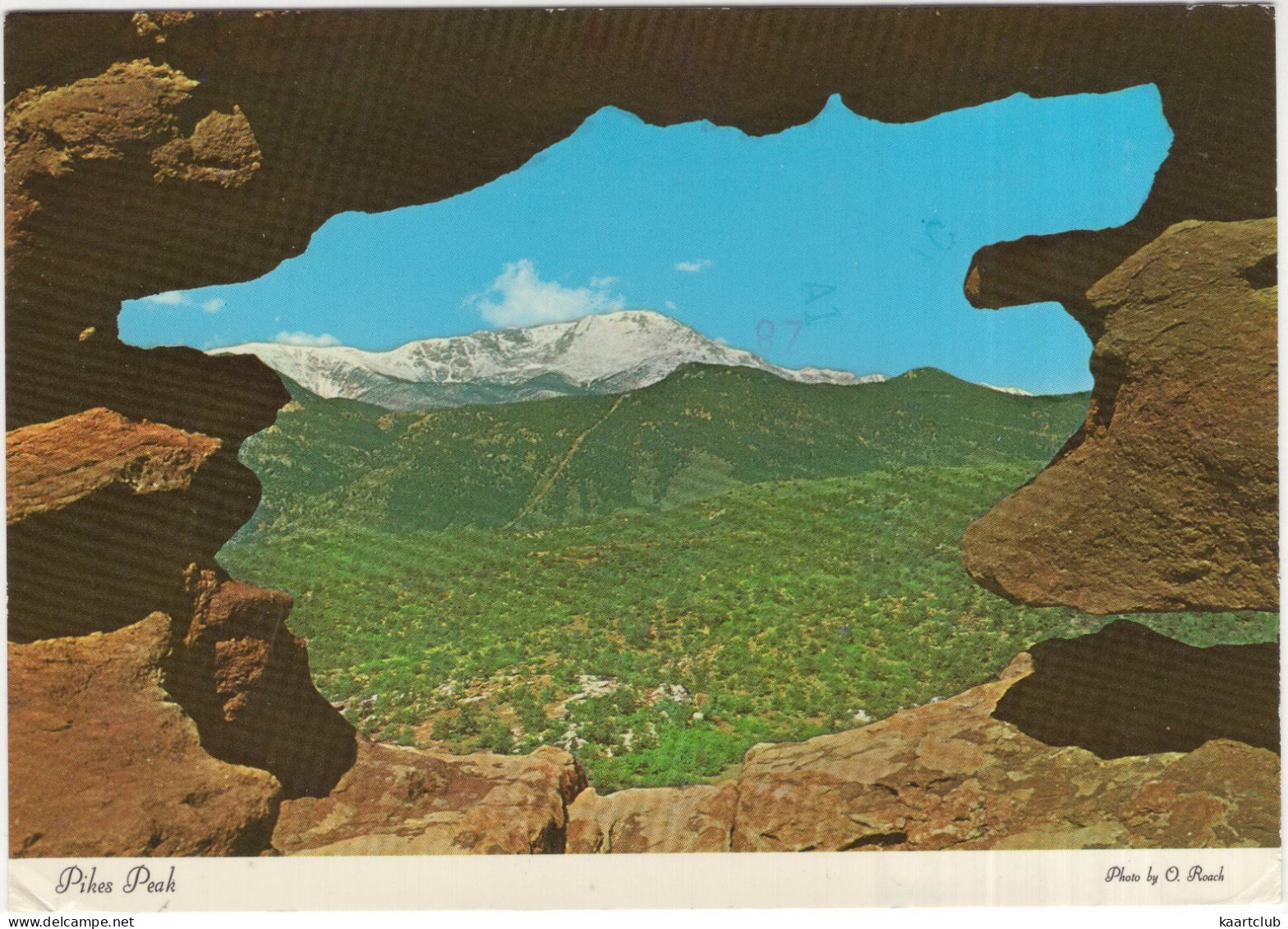 Pikes Peak As Seen Through The Needle Eye Of The Siamese Twins, In The Garden Of Gods - Colorado - (USA) - 1979 - Colorado Springs