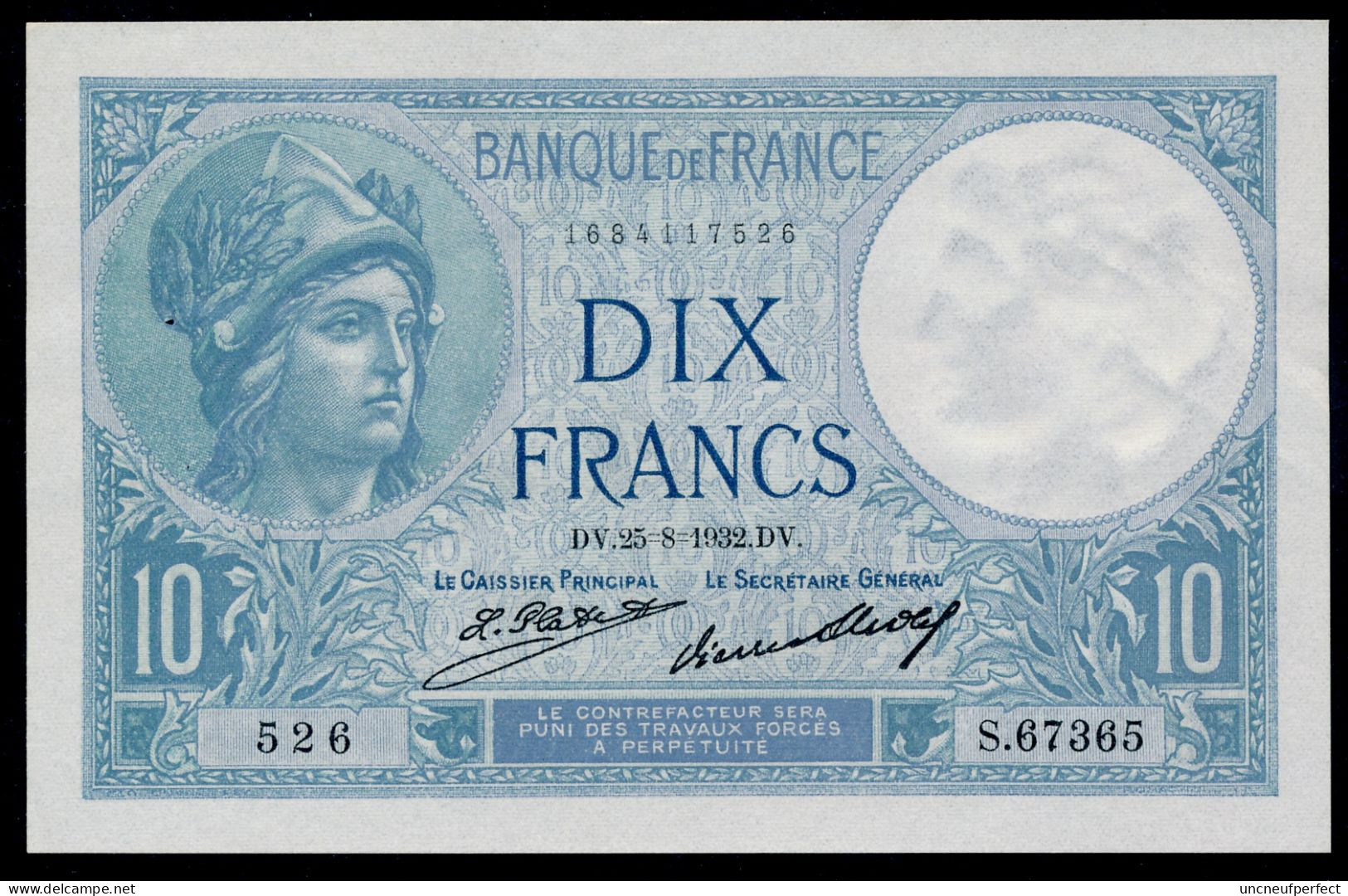 10 Francs 1932 Fay- F.06-16  SUP+ SPL / XF+ AUNC - 10 F 1916-1942 ''Minerve''