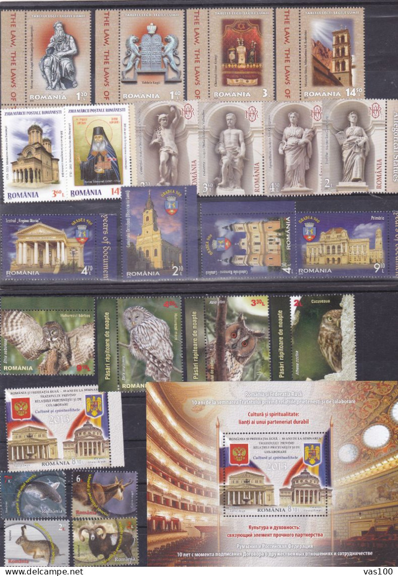 Romania- 2013 Full Year Set - LP 1964-2009 ( 101 St.+13 S/s.).MNH** LP =848 LEI - Volledig Jaar