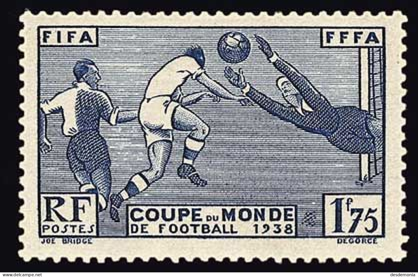 France Yvert 396 ** Mondial De Football France 1938 Bleu Gris - 1958 – Svezia