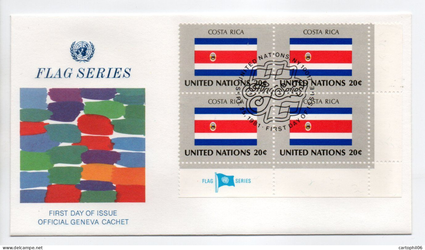 - FDC UNITED NATIONS 25.9.1981 - DRAPEAUX / FLAG COSTA RICA - - Enveloppes