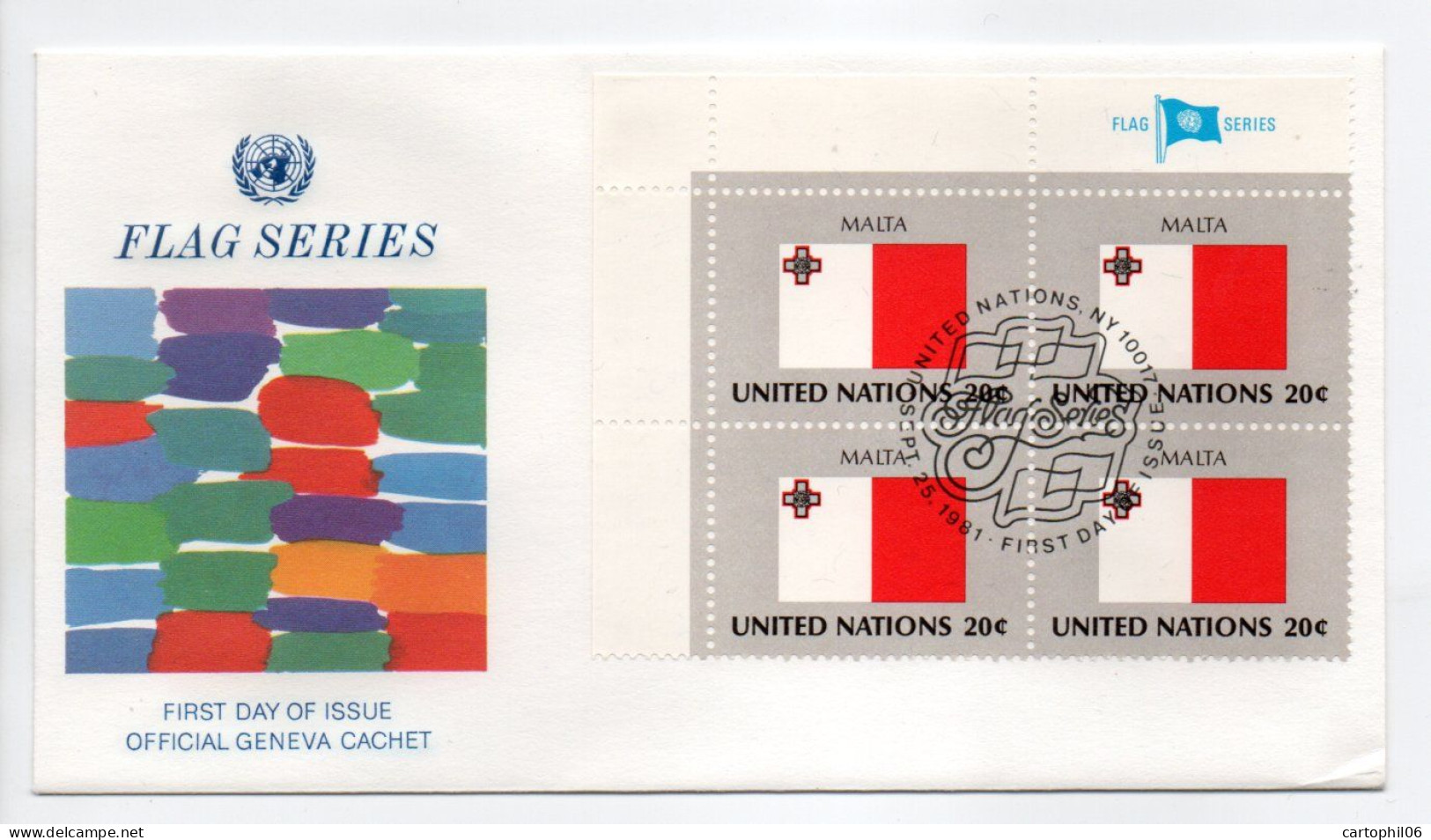 - FDC UNITED NATIONS 25.9.1981 - DRAPEAUX / FLAG MALTA - - Enveloppes