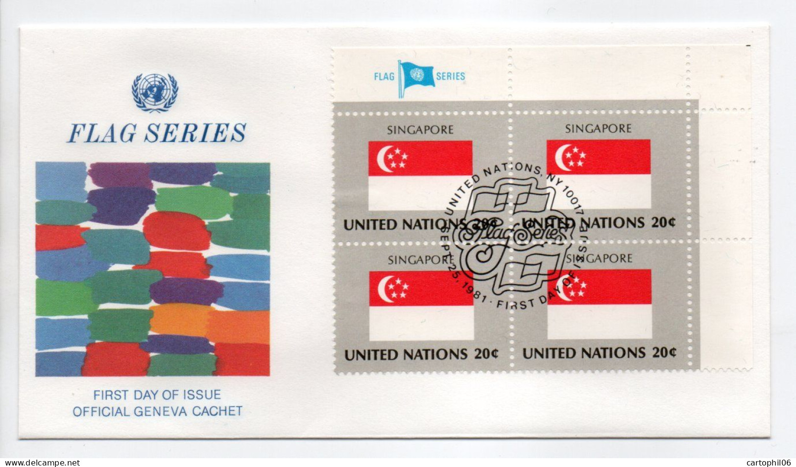 - FDC UNITED NATIONS 25.9.1981 - DRAPEAUX / FLAG SINGAPORE - - Buste