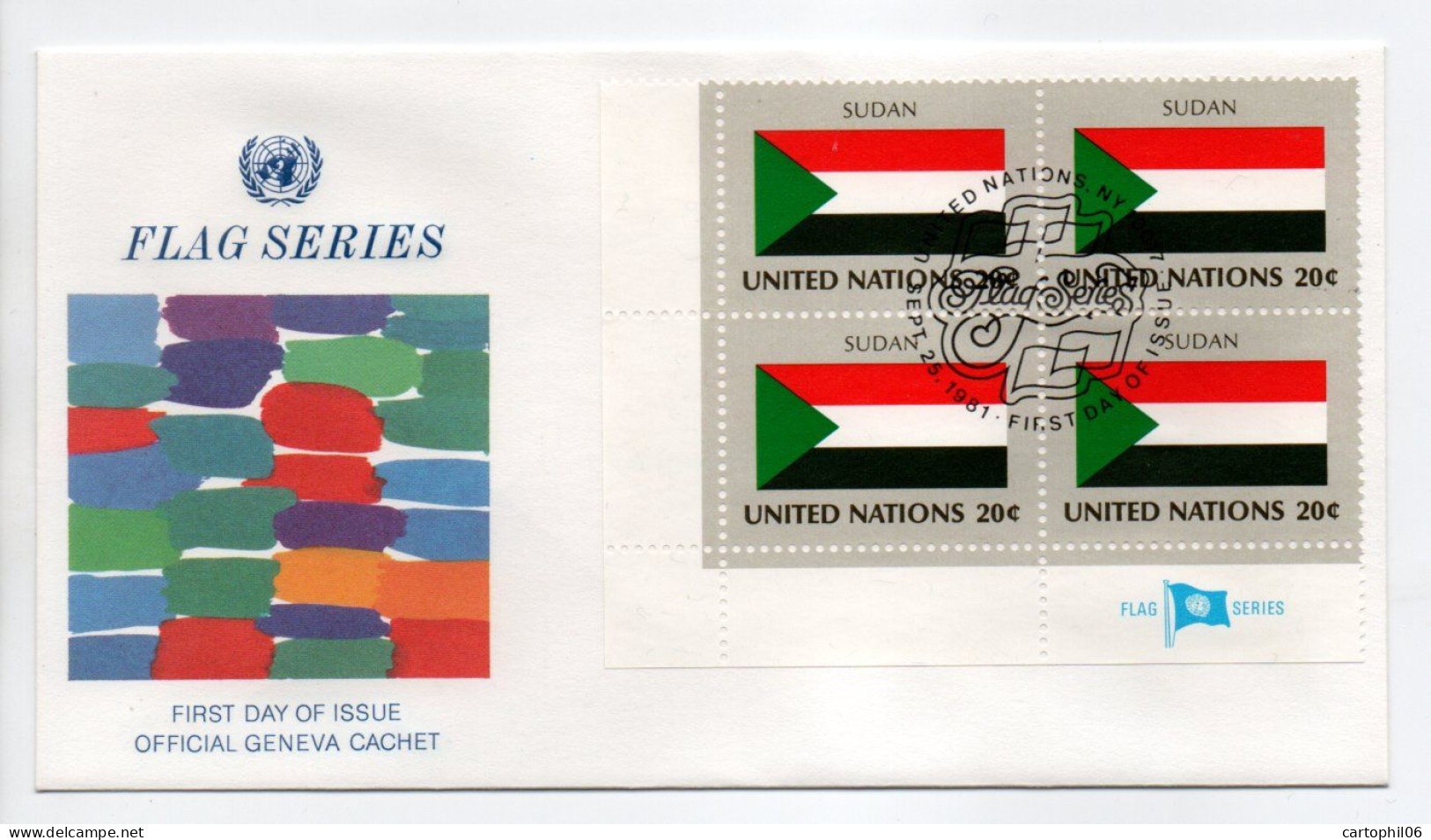 - FDC UNITED NATIONS 25.9.1981 - DRAPEAUX / FLAG SUDAN - - Enveloppes