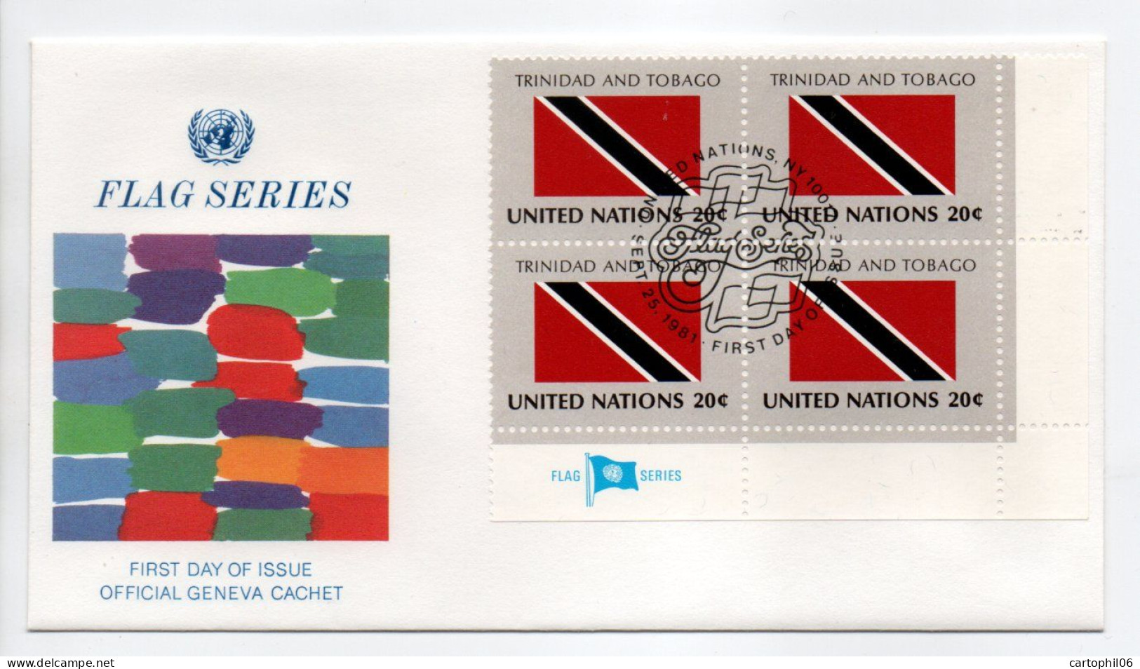 - FDC UNITED NATIONS 25.9.1981 - DRAPEAUX / FLAG TRINIDAD AND TOBAGO - - Buste