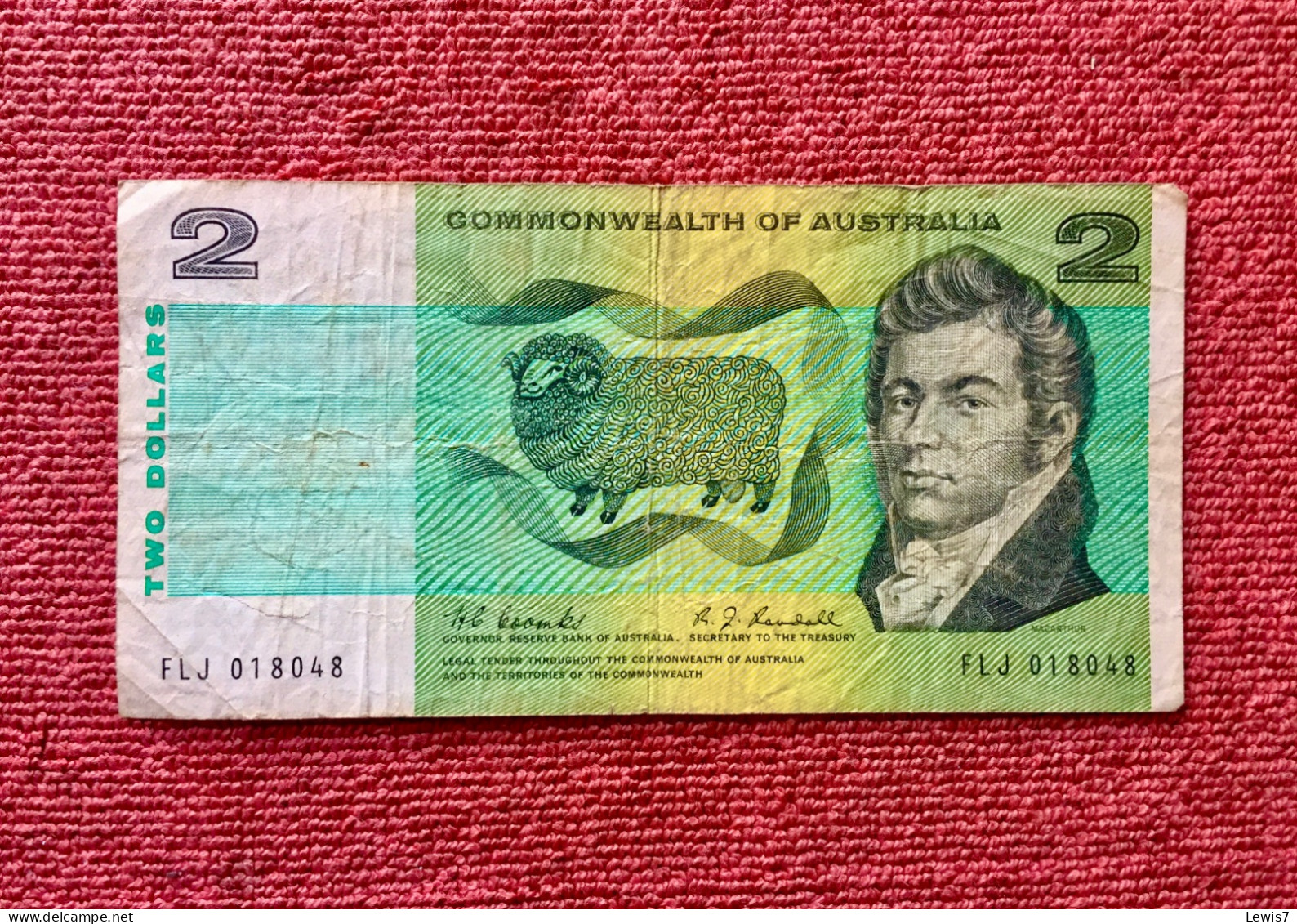Banknote 2$ Dollars Commonwealth Of Australia - 1966-72 Reserve Bank Of Australia