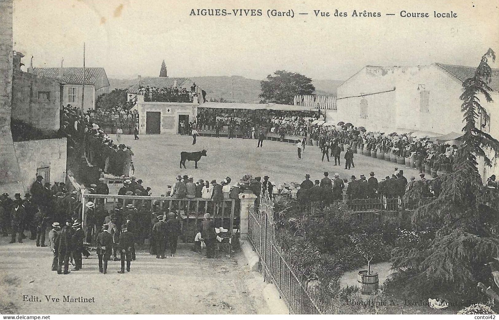 30 AIGUES-VIVES COURSE DE TAUREAUX VUE DES ARENES COURSE LOCALE GARD - Aigues-Vives