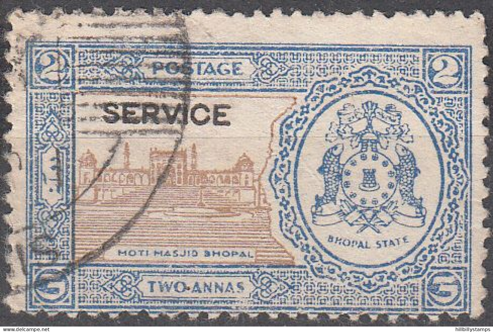 INDIA-BHOPAL  SCOTT NO 035  USED YEAR  1937 - Bhopal