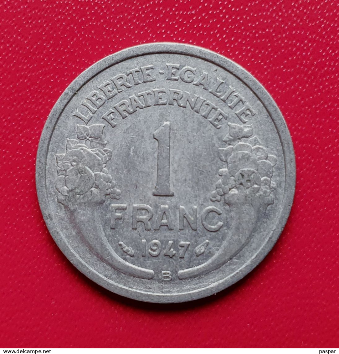 1 Franc Morlon 1947 B  Aluminium  Gad 473b - 1 Franc