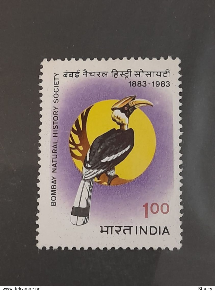 India 1983 100th Anniversary Bombay Natural History Society 1r. BIRD / PALICAN MNH Condition As Per Scan - Pélicans