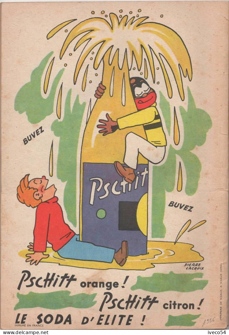 1959  " Bibi Fricotin Policier " No 25  Pierre Lacroix -  Pub  " Pschitt " - Jeunesse Illustrée, La