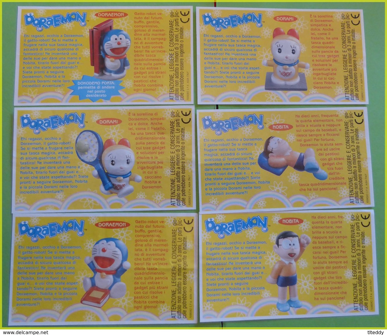 BPZ SERIE DOREAMON ITALIE   2004  1 BPZ AU CHOIX NE PAS ENCHERIR - Notices