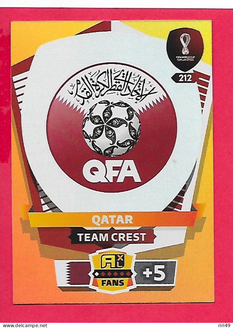 FIFA World Cup Qatar 2022-Coupe Du Monde Qatar-TEAM CREST-QATAR-N°212, Comme Neuf - Trading-Karten