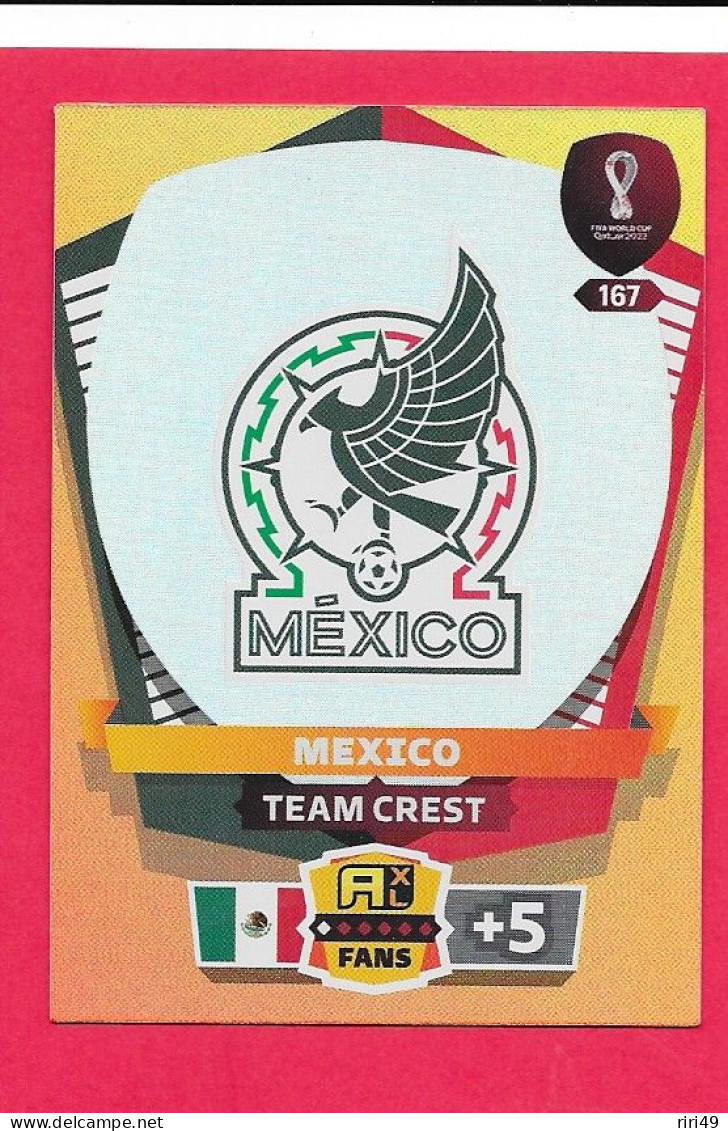 FIFA World Cup Qatar 2022-Coupe Du Monde Qatar-TEAM CREST-MEXICO, Mexique-N°167, Comme Neuve! - Tarjetas