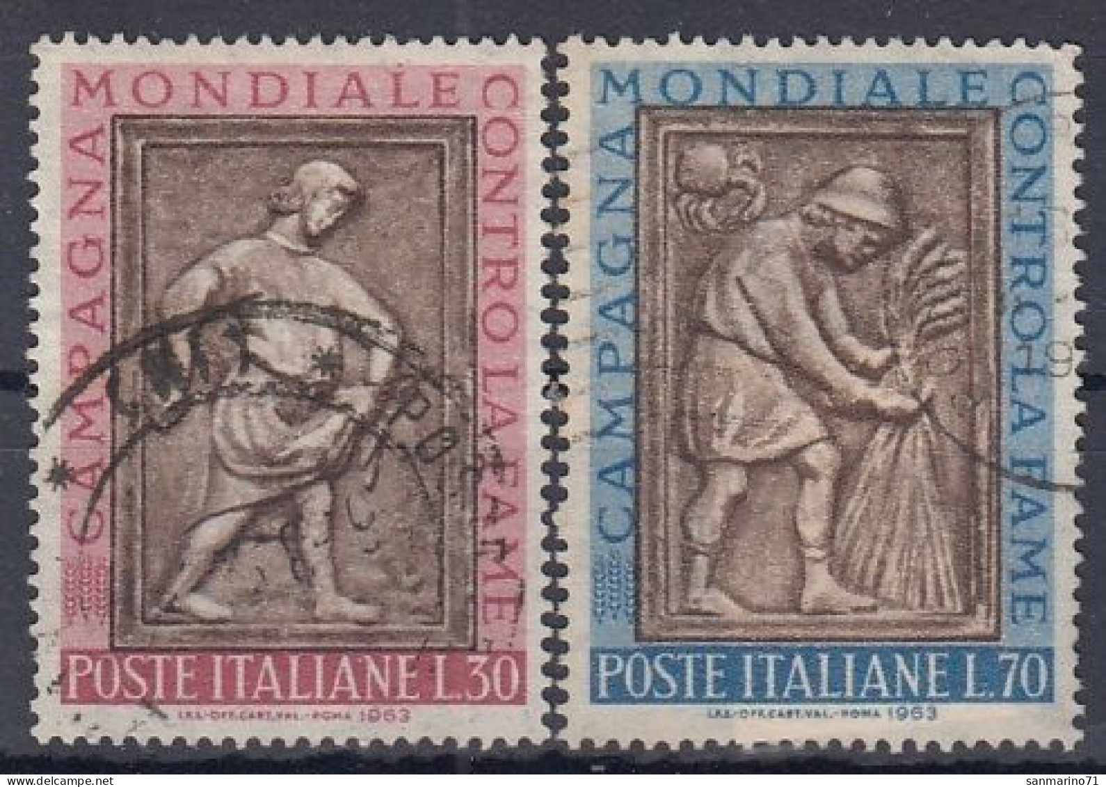 ITALY 1140-1141,used,falc Hinged - Contre La Faim