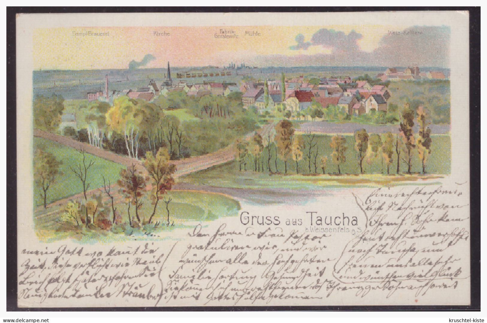 AK (004199) Gruss Aus Taucha, Gelaufen Am 29.11.1898 - Taucha