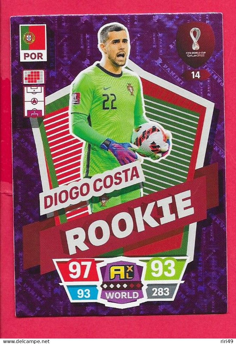 FIFA World Cup Qatar 2022-Coupe Du Monde Qatar-ROOKIE DIOGO COSTA -N°14, ADRENALYN XL - Trading Cards