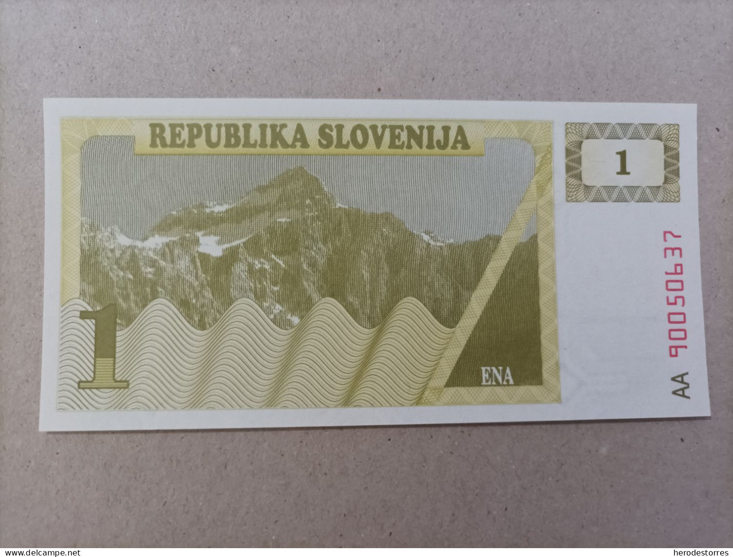 Billete De Eslovenia De 1 Tolarjev, Año 1990, Serie AA, UNC - Slowenien