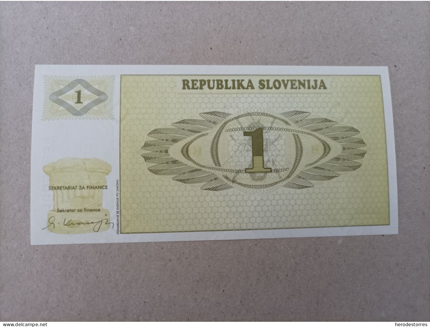 Billete De Eslovenia De 1 Tolarjev, Año 1990, Serie AA, UNC - Slowenien