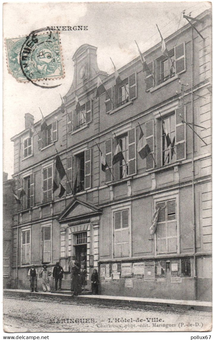 CPA DE MARINGUES  (PUY DE DÔME)  L'HÔTEL DE VILLE - Maringues