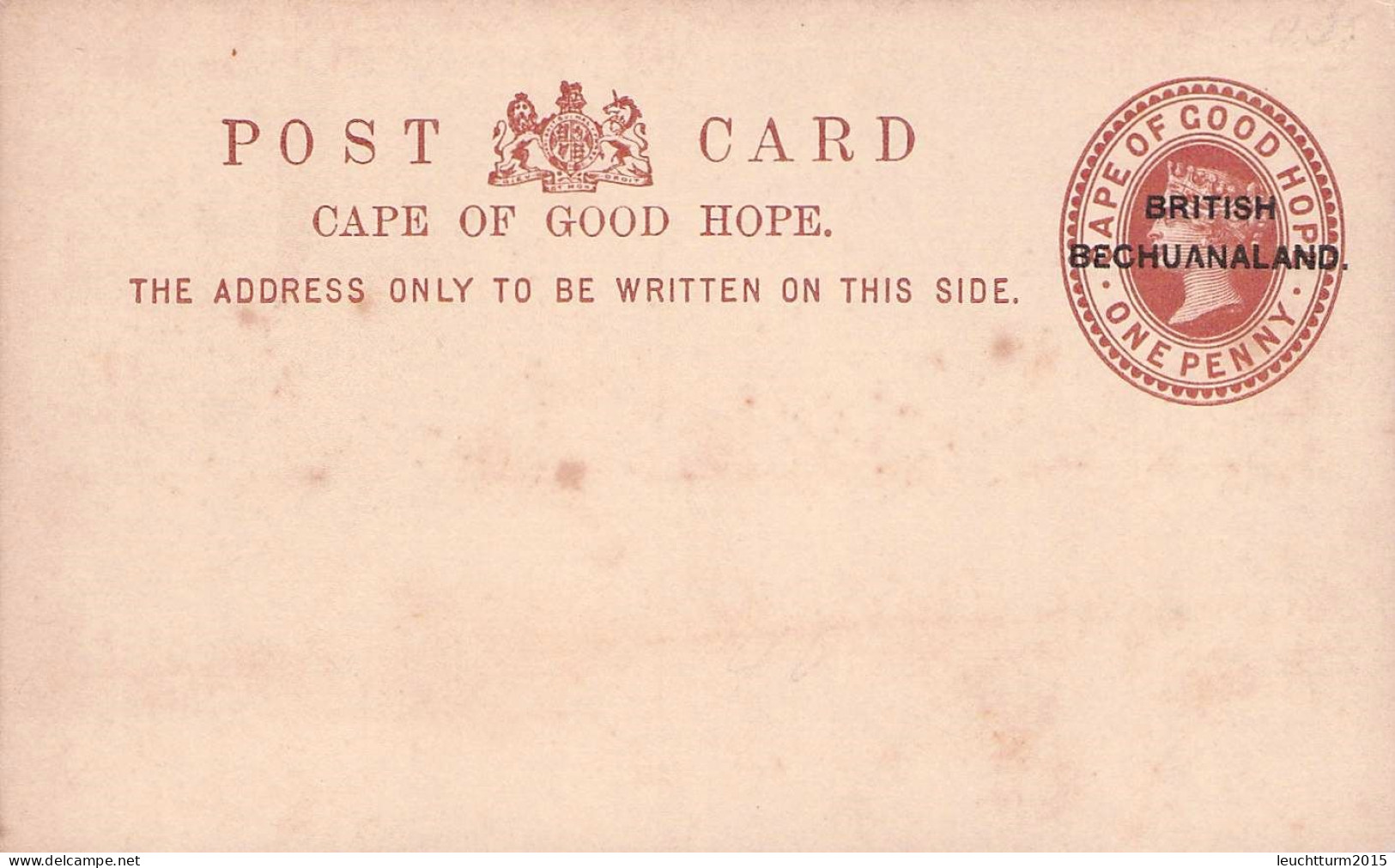 BRITISH BECHUANALAND - POSTCARD ONE PENNY Unc /ZL469 - 1885-1895 Kolonie Van De Kroon