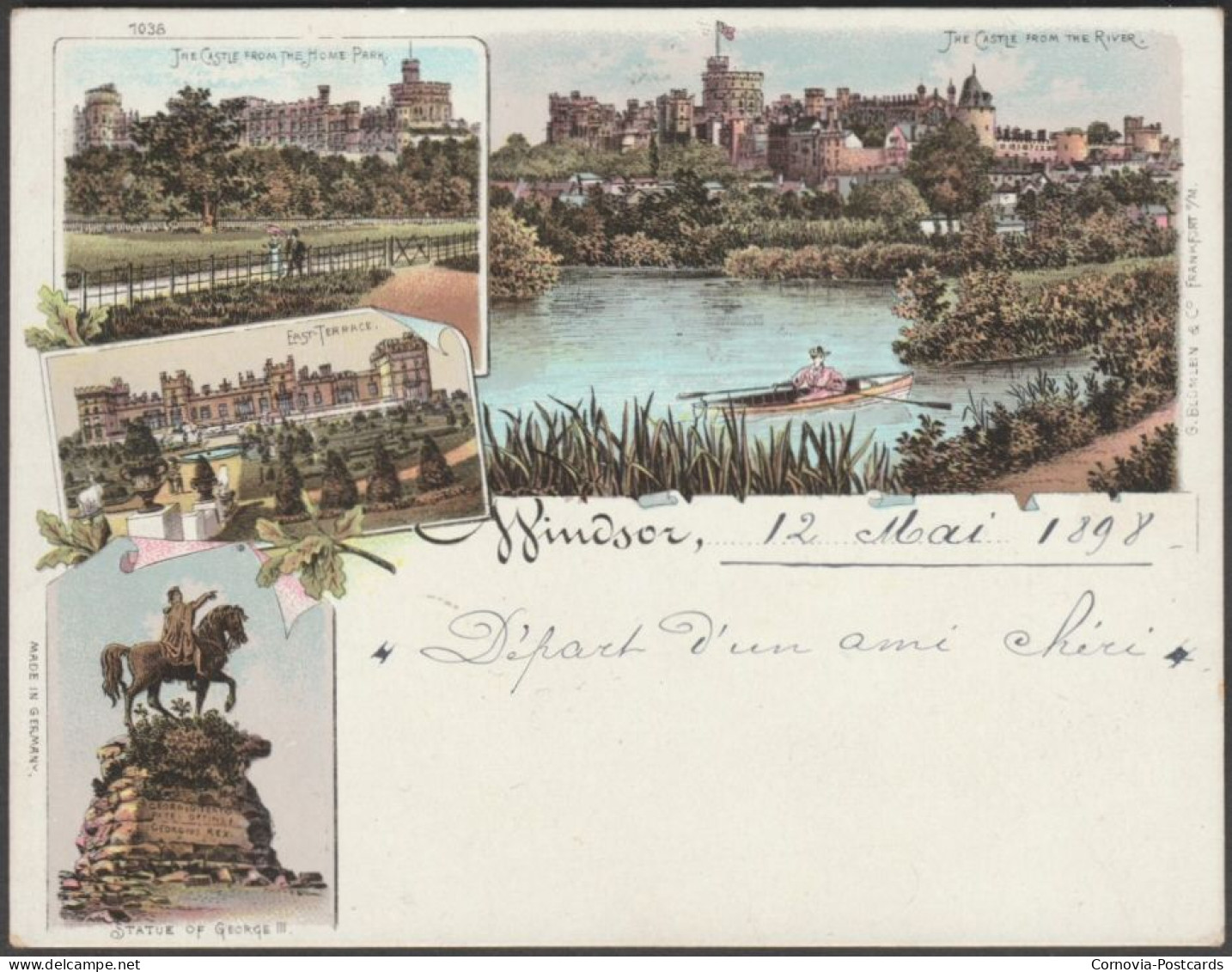 Court Card - Multiview, Windsor, Berkshire, 1898 - Gerhard Blümlein Postcard - Windsor